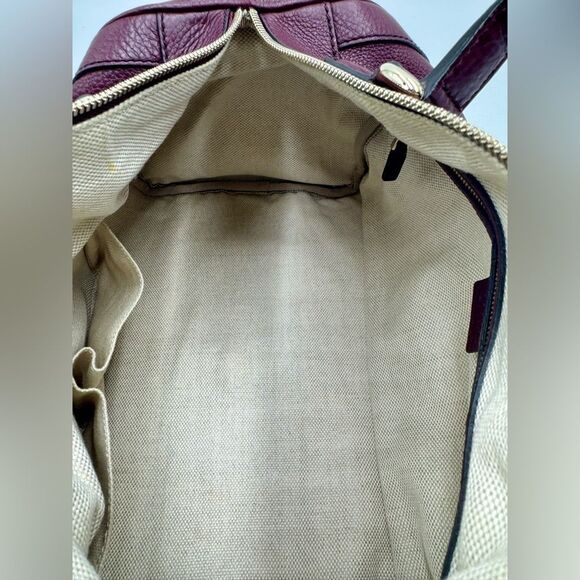 Gucci SoHo Plum Leather Bowler Boston Doctor Bag Interlocking GG Satchel Ex++ - Picture 11 of 16